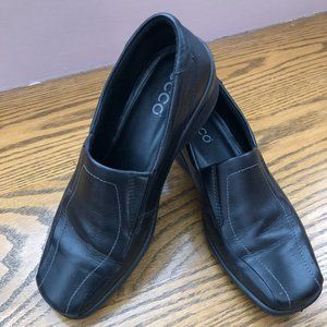 Ecco Leather Slip On - Black